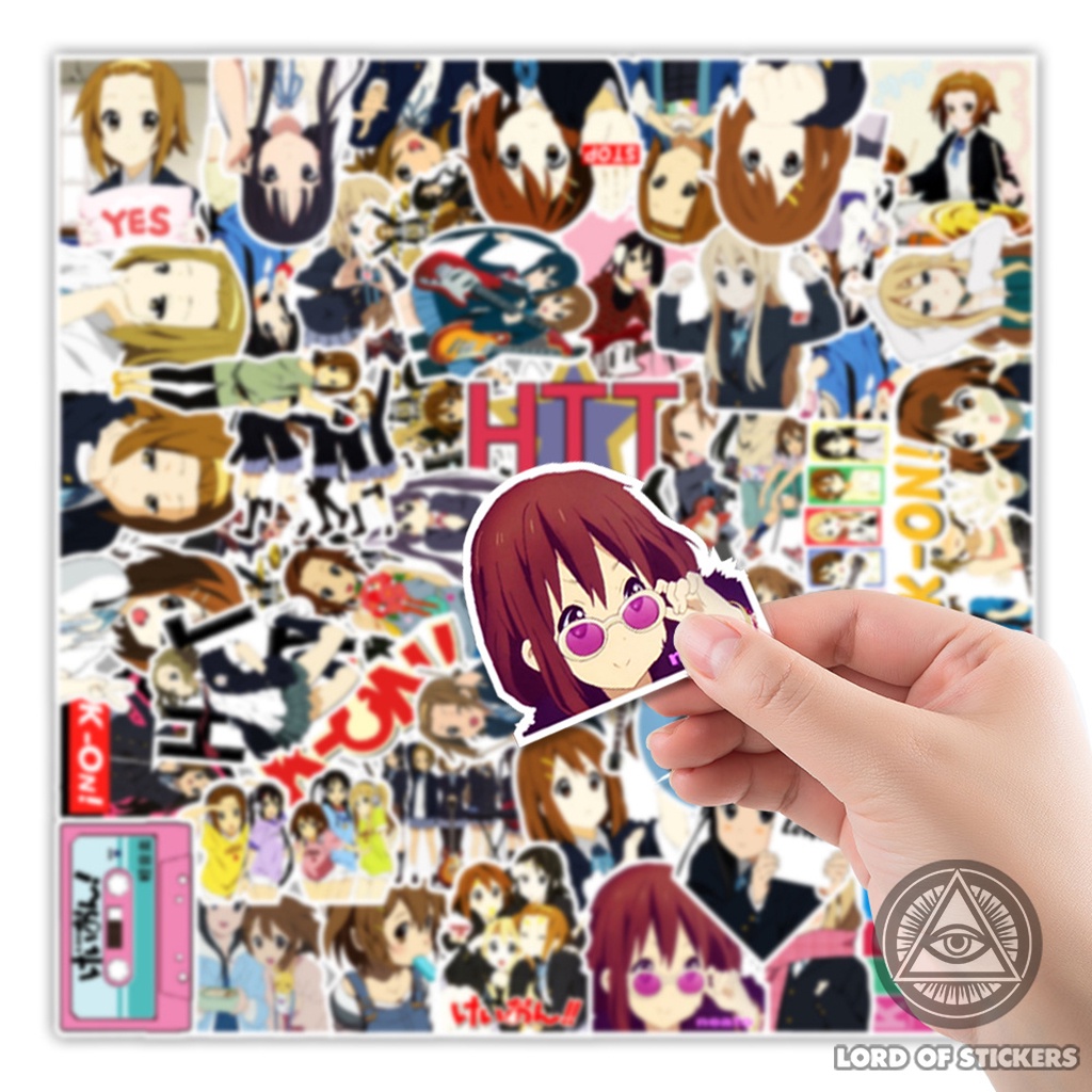 Set 50 Miếng Dán K-ON! Sticker Anime Manga Cute Hài Hước Chống Thấm Nước Trang Trí Mũ Bảo Hiểm, Ván Trượt, Laptop, Sổ