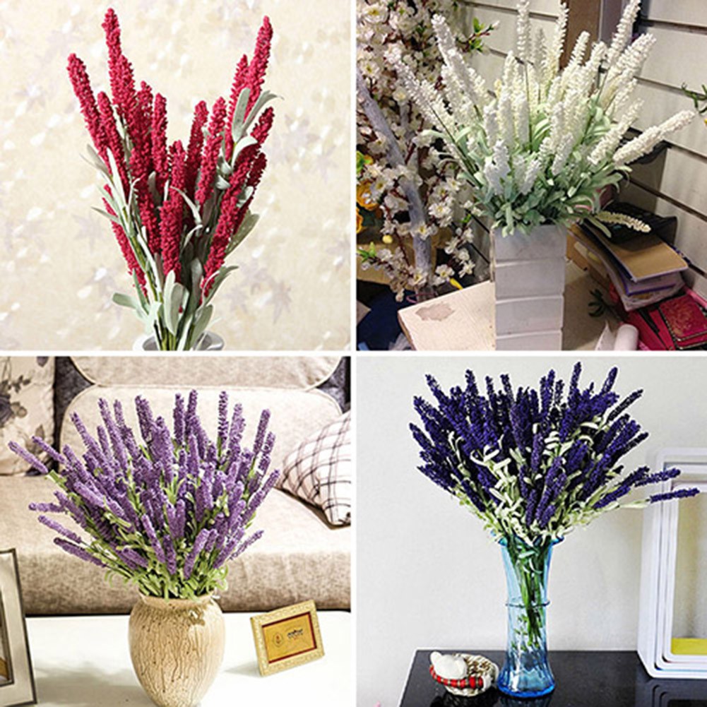 Bó 12 hoa lavender giả để trang trí nhà, đám cưới