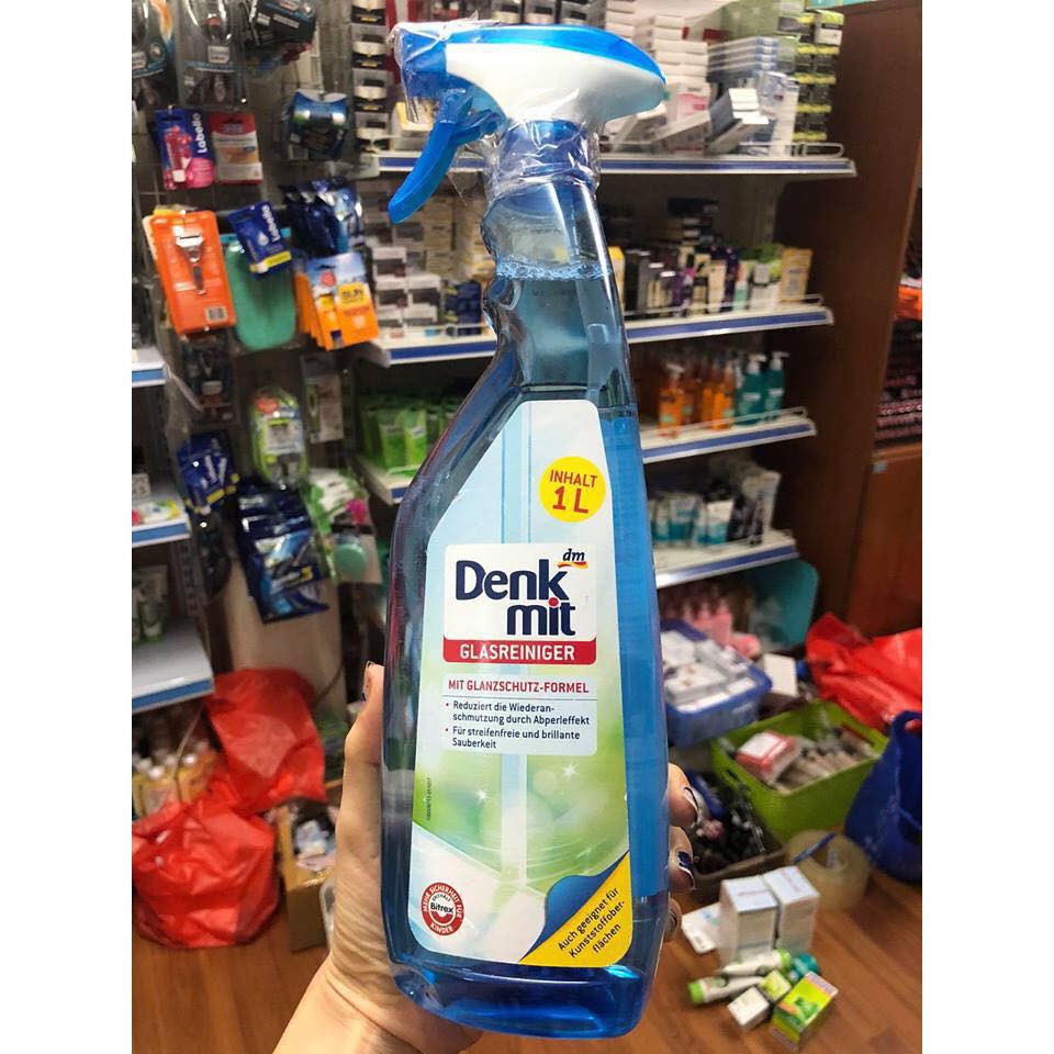 Xịt lau và vệ sinh Kính Denkmit 1000ml sạch bong kin kít