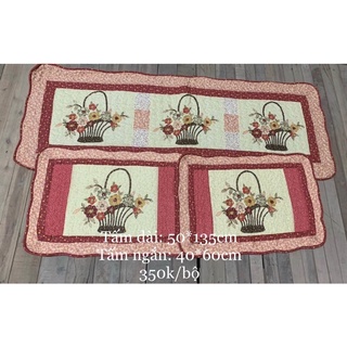 Set 8 - set thảm quilt chùi chân cotton 3 tấm