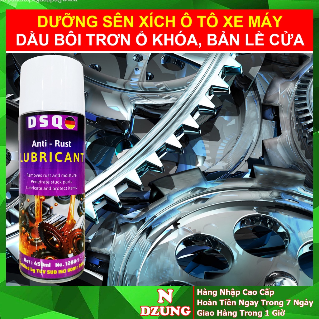 Dưỡng Sên - Bôi Trơn Sên Xe Máy - Dầu Xích Xe Đạp - Dầu Bôi Trơn Ổ Khóa, Bản Lề, Cơ Khí Ô tô - DSQ Anti Rust