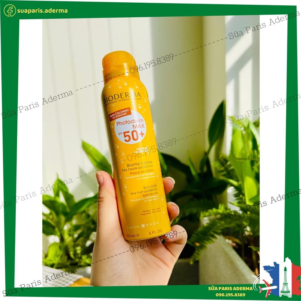 Kem chống nắng dạng xịt 150ml MAX Brume solaire SPF 50, hàng pháp nội địa_Sữa Paris Aderma