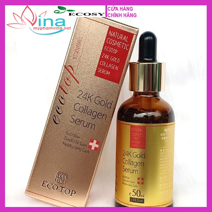 Serum Eco Top 24k Gold Collagen - dưỡng ẩm tăng đàn hồi bổ sung dưỡng chất cho da 50ml