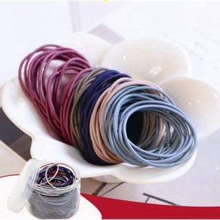 Set 100 Chun Buộc Tóc Hàn Quốc Đủ Màu [Tặng Kèm Túi ZIP] [ SET 100 CHUN TÚI ZIP ]