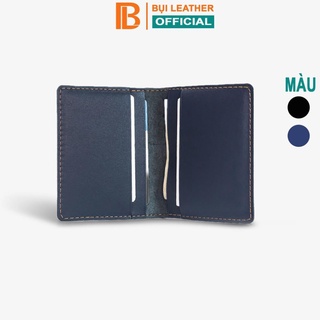 Card holder Bụi Leather - V131 , da bò, màu đen, xanh, đựng thẻ