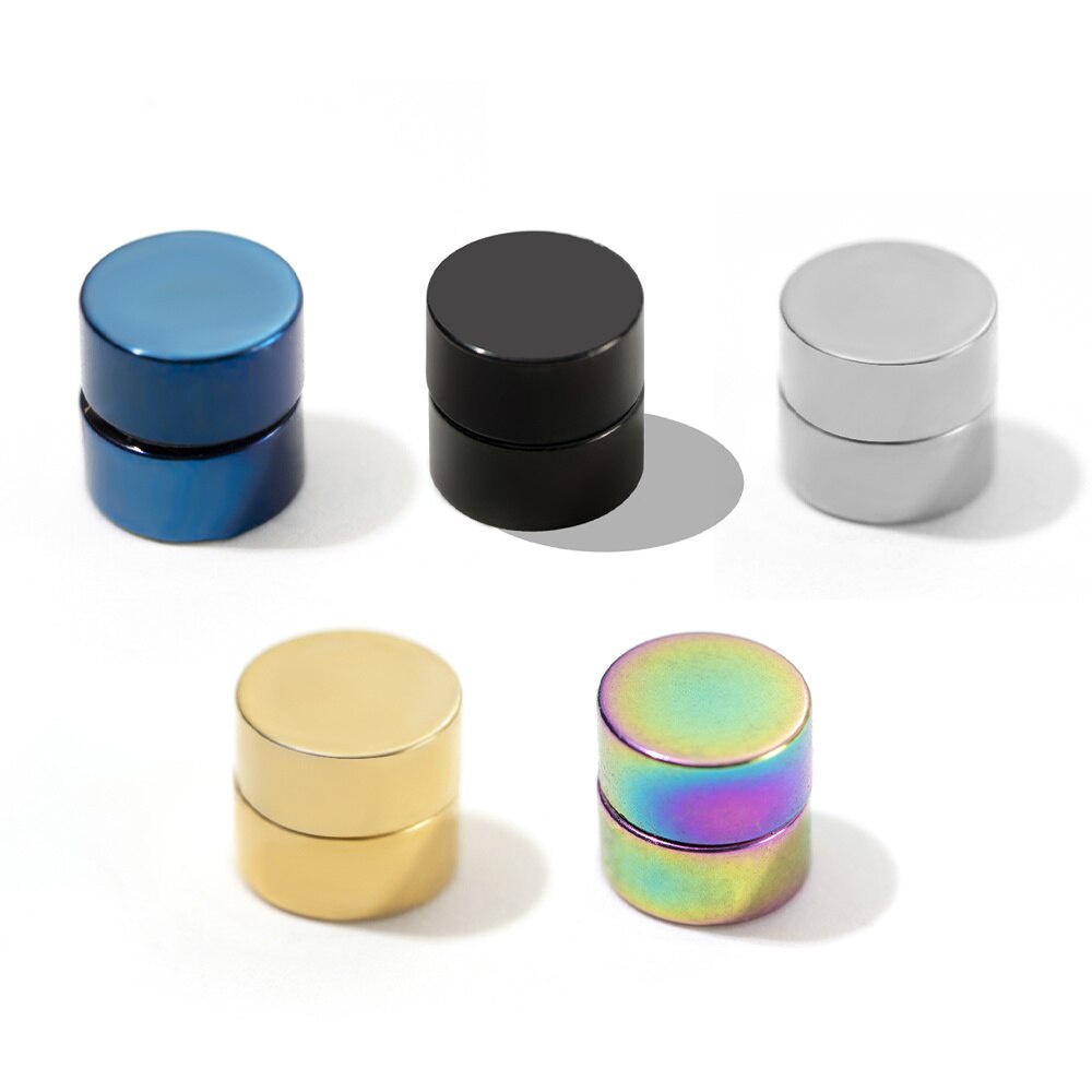 Set 2 khuyên tai nam châm bằng thép không gỉ phong cách cá tính