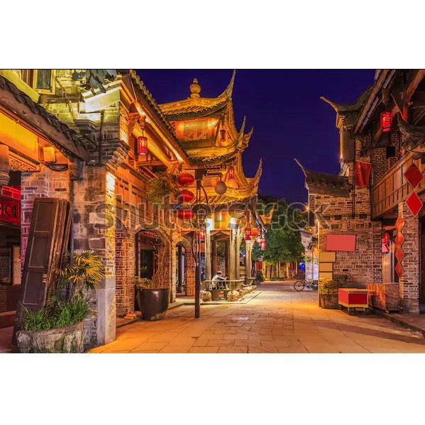 Tranh lụa 3d Hồng Kông Phố Cổ khổ lớn HKPC02