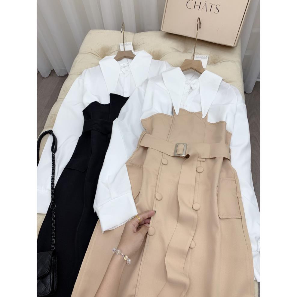 Set đồ nữ cá tính, set váy dài áo sơ mi đi chơi sang chảnh mùa hè đẹp 8A00075 THVVN | BigBuy360 - bigbuy360.vn