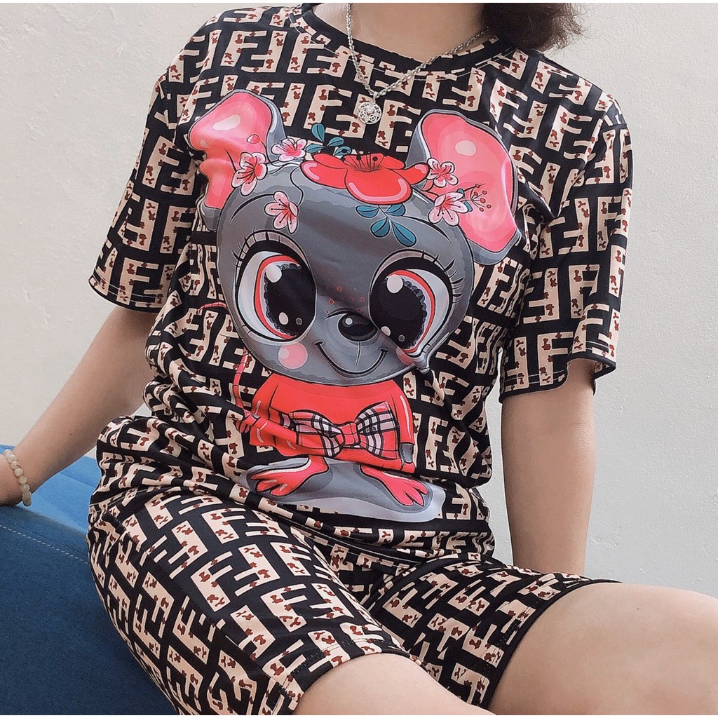 Đồ bộ thun 3D dày đẹp, mặc nhà, mặc ngủ, quần lửng, có túi | BigBuy360 - bigbuy360.vn