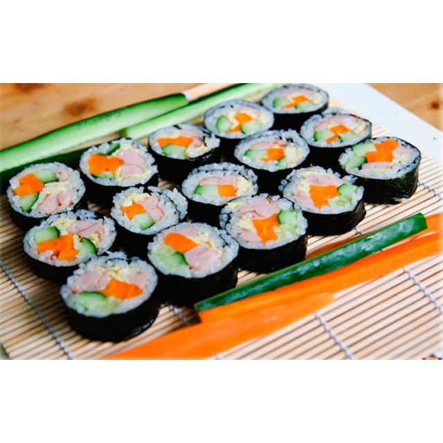 Combo 5 món kimbap hấp dẫn ( Rong biển 10 lá, Củ cải vàng, xúc xích, mành tre, thanh cua)