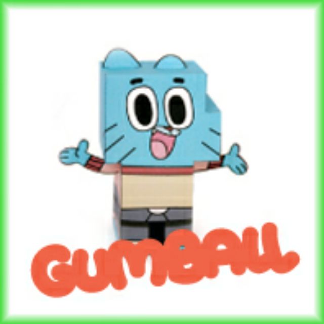 Mô hình giấy cartoonGumball,Anais,Richard,Nicole,Darwin.