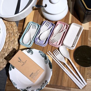 Set Muỗng Nĩa Nhựa Lúa Mạch