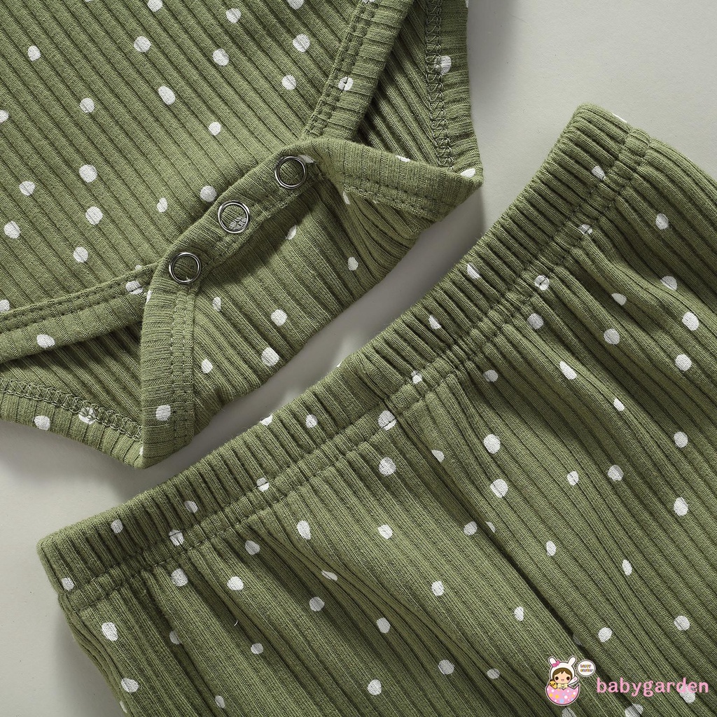 Set áo liền quần dài tay cổ tròn họa tiết chấm bi + quần dài lưng thun dành cho bé trai