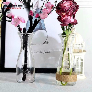 Bình Bông Lọ Hoa Thủy Tinh Eo Lớn