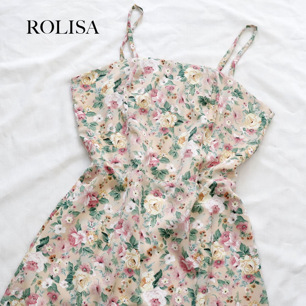 [Mã SKAMSALE06 giảm 10% tối đa 100K đơn 150K] Đầm hai dây hoa nhí xinh xắn Rolisa RD063. | BigBuy360 - bigbuy360.vn