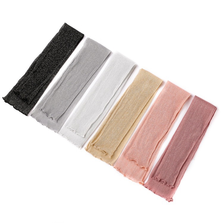 Găng Tay Chống Nắng Bằng Lụa Phối Ren Lưới Mỏng Thời Trang Mùa Hè Mới Cho Nữ