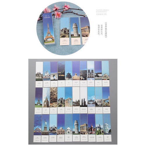 Hộp 30 thẻ đánh dấu trang phong cách Trung Hoa độc đáo