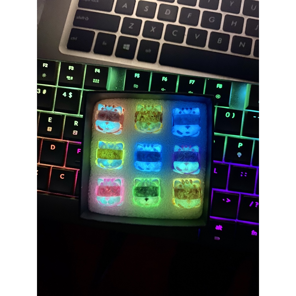 Nút Bàn Phím Keycap Artisan Felix Tím Pastel Dạ Quang Clone trang trí bàn phím cơ Lionvn