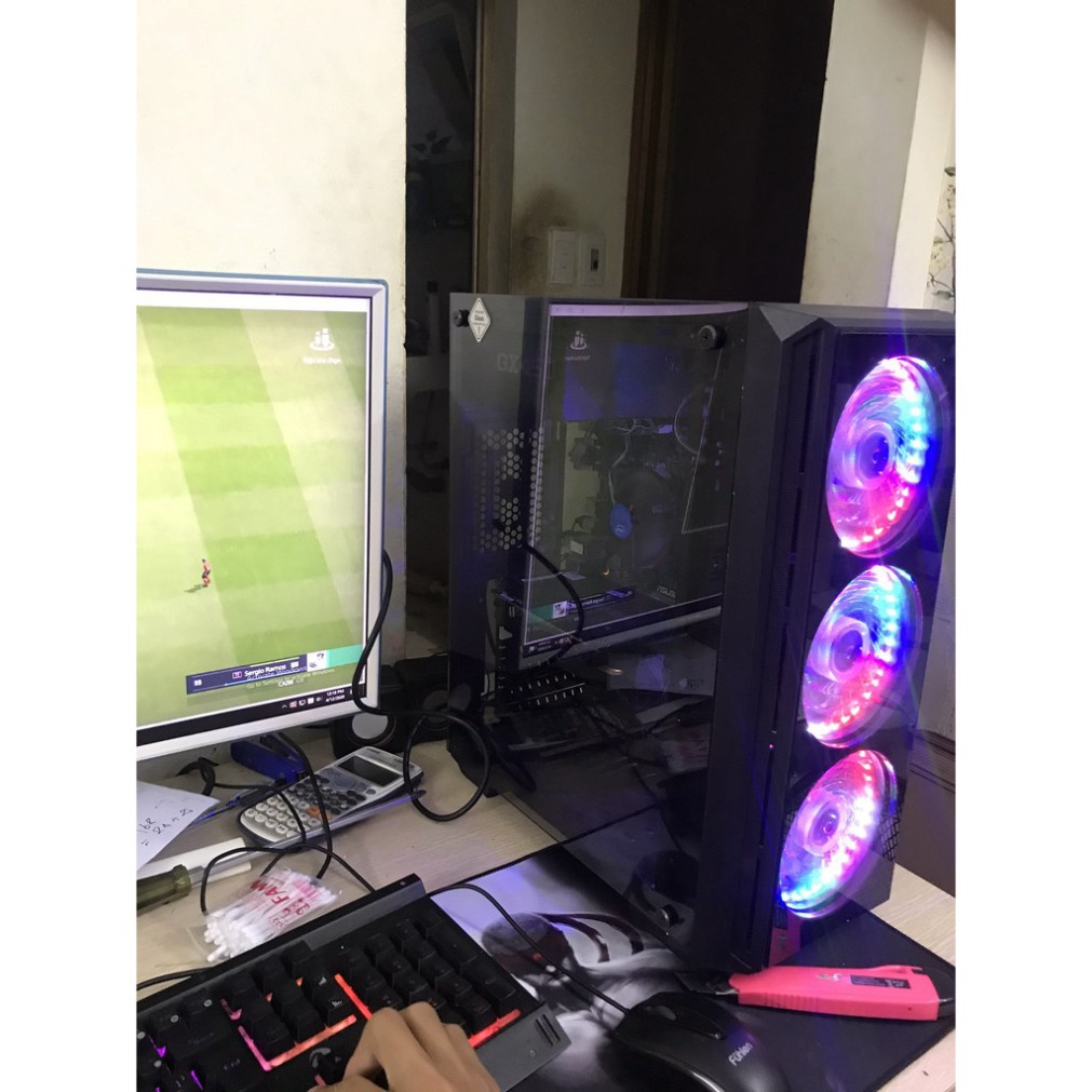 FREESHIP Case máy tính Main H81 + CPU i5 4570 + ram 8gb + VGA GTX 750ti + Nguồn A300 + SSD 120gb + HDD 250gb + Tản CR 10