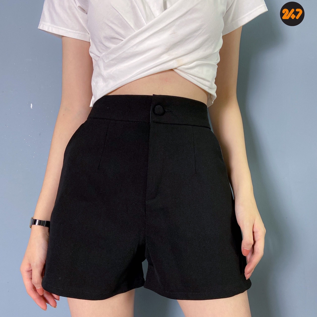 Quần sooc nữ cạp cao cúc bọc | BigBuy360 - bigbuy360.vn