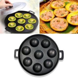 Trọn Bộ Dụng Cụ Làm Bánh Khọt - Bánh Căn Tại Nhà - Khuôn Bánh 8 Lỗ Làm Takoyaki