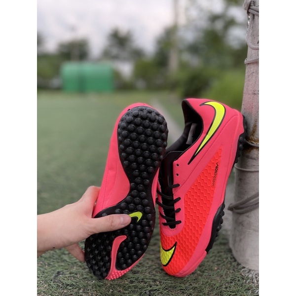 Giày đá bóng banh sân cỏ nhân tạo đế TF hyper venom1 3 màu vàng chanh cam đỏ hồng