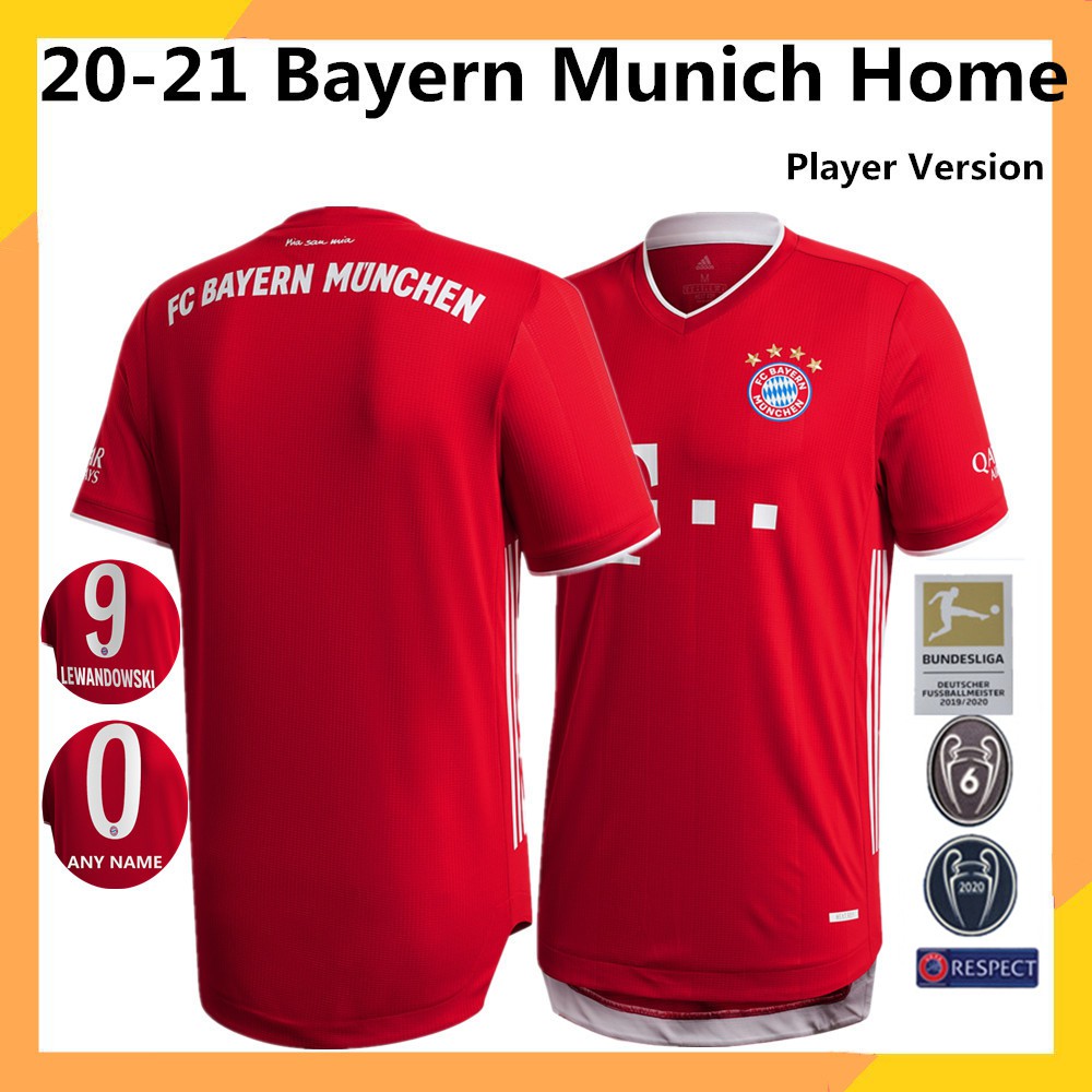 Áo thi đấu bóng đá Bayern 20-21 phiên bản cầu thủ sân nhà size S-XXXL dành cho nam giới