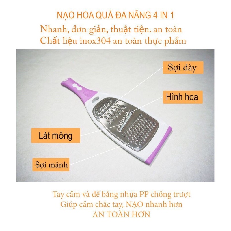 Nạo Củ Quả 2 Mặt Đa Năng Bản To Có Tay Cầm Chắc Chắn Tiện Lợi