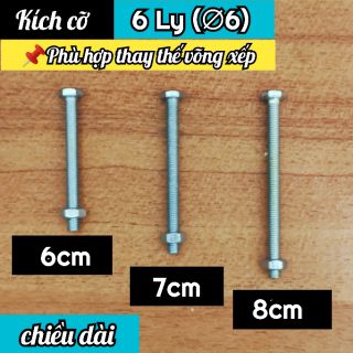 (giá sỉ hàng có sẵn) 5 bulon ốc bắt võng 6ly