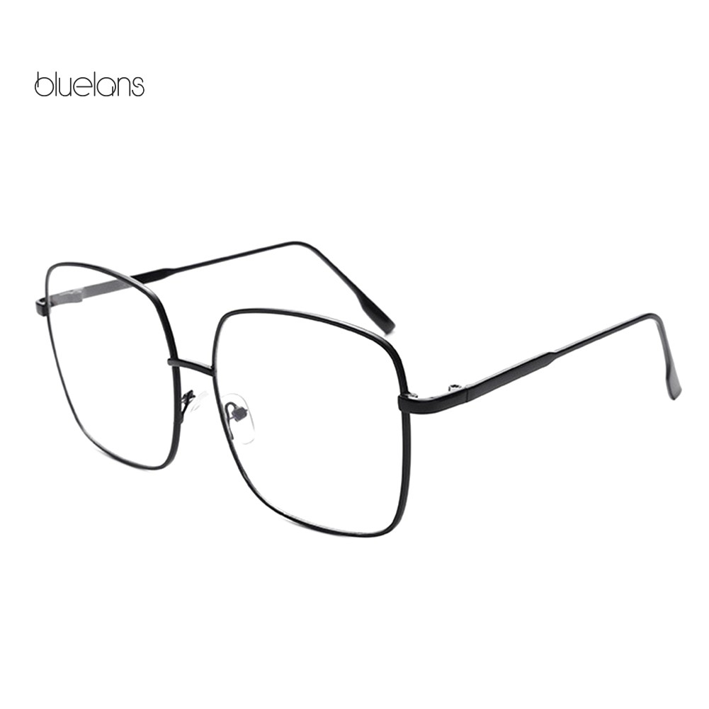 bluelans♘Fashion Unisex Square Metal Myopia Frame Glasses Anti-blue Eyewear Spectacles