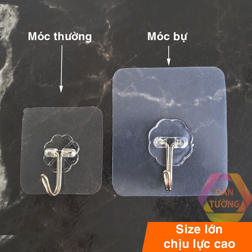 Móc dán tường chịu lực bigsize, bộ 10 móc dán tường siêu dính size to chịu lực 5kg dán trên gạch men, kính _MB