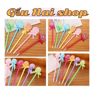 Bút bi hình cây kẹo 2 mẫu siêu cute mực xanh