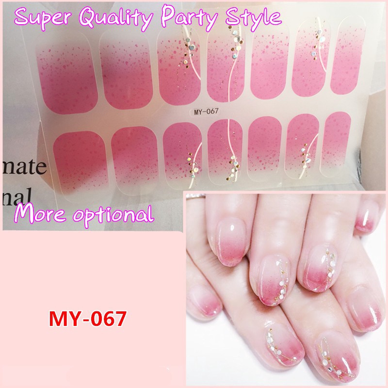[Hàng mới về] Miếng dán móng tay 3D đính ngọc trai và đá nhân tạo mã MY050-067