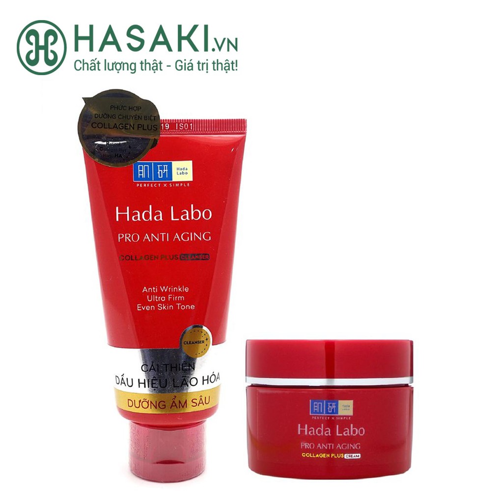 Combo Hada Labo Sữa Rửa Mặt Ngăn Ngừa Lão Hóa 80g + Kem Dưỡng Ngăn Ngừa Lão Hóa Da 50g