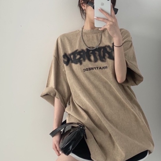 Áo phông denim wash MEDC chính hãng form rộng unisex nam nữ