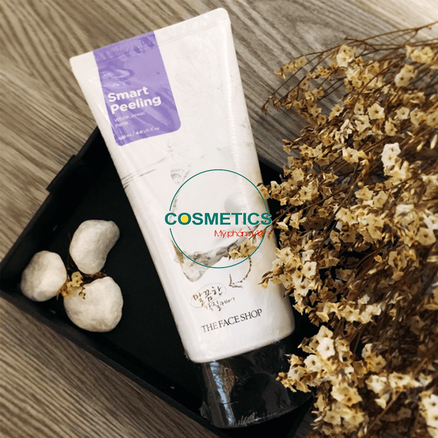 Tẩy tế bào chết ngọc trai dành cho vùng mặt The Face Shop Smart White Jewel Peeling 120ml | BigBuy360 - bigbuy360.vn