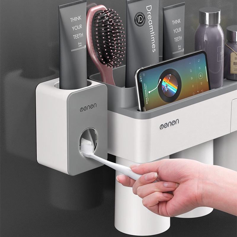 Bộ Giá Đỡ Bàn Chải Đánh Răng/Cốc Súc Miệng 2 Cốc Cao Cấp Tiện Dụng