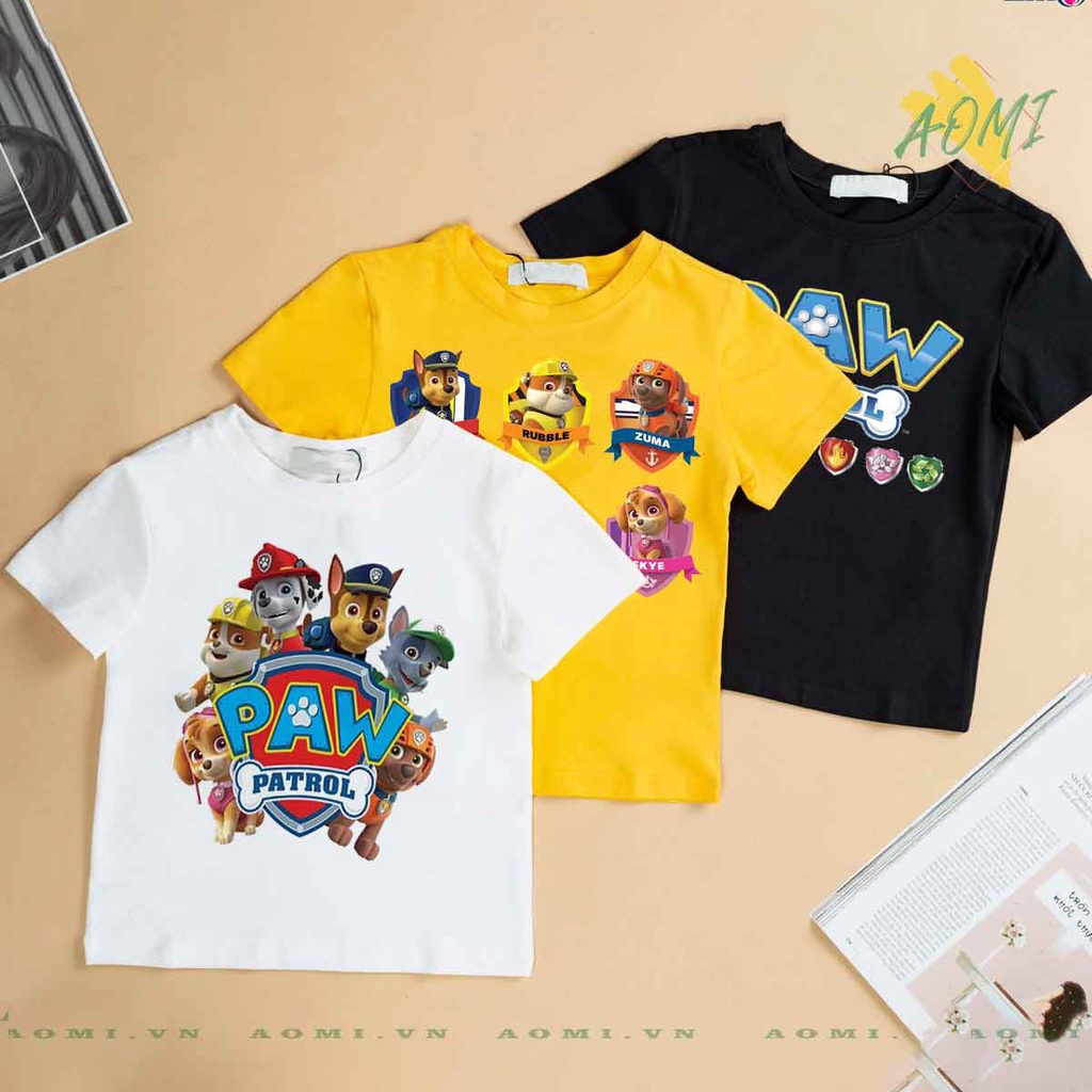 ÁO THUN UNISEX đội chó cứu hộ PHÔNG VÀNG TAY NGẮN NAM NỮ GIA ĐÌNH CẶP ĐÔI SIZE TRẺ EM BÉ TRAI GÁI AOMIVN