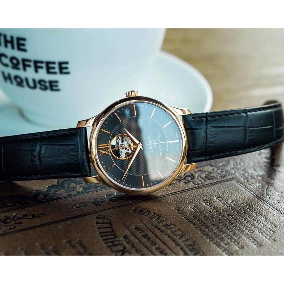 Đồng hồ nam 𝐓𝐈𝐒𝐒𝐎𝐓 Tradition Powermatic 80 Open Heart Men’s Watch  𝐓𝟎𝟔𝟑.𝟗𝟎𝟕.𝟑𝟔.𝟎𝟔𝟖.𝟎𝟎 độc đáo