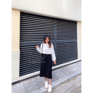 Áo sweater thun xoắn eo (Ảnh thật)