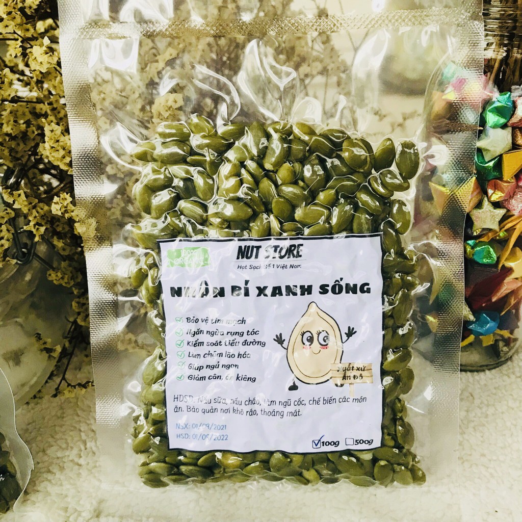 Hạt bí xanh tách vỏ Ấn Độ Nut Store 500g - Nhân hạt bí xanh