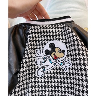 Áo dạ mickey phối tay da bé trai