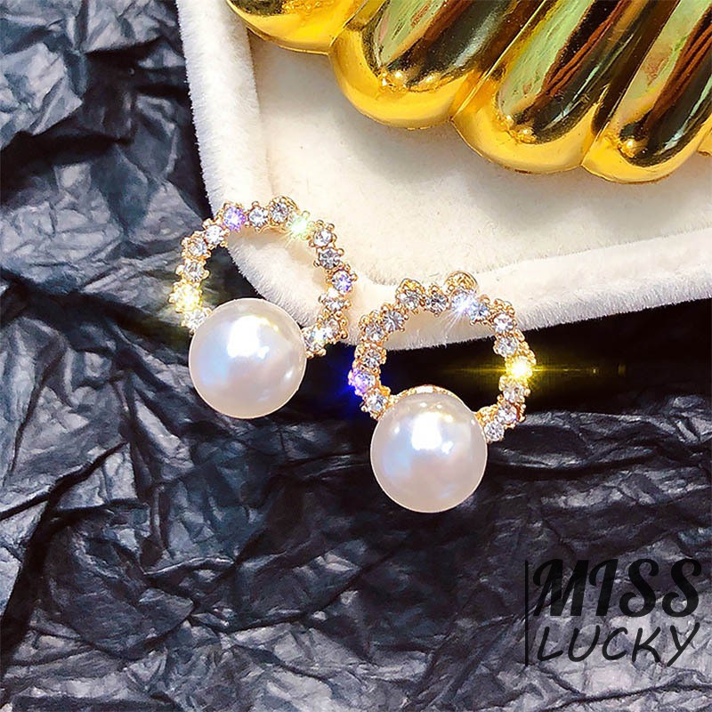 Khuyên tai nữ kiểu dáng hình học thời trang phong cách Hàn Quốc