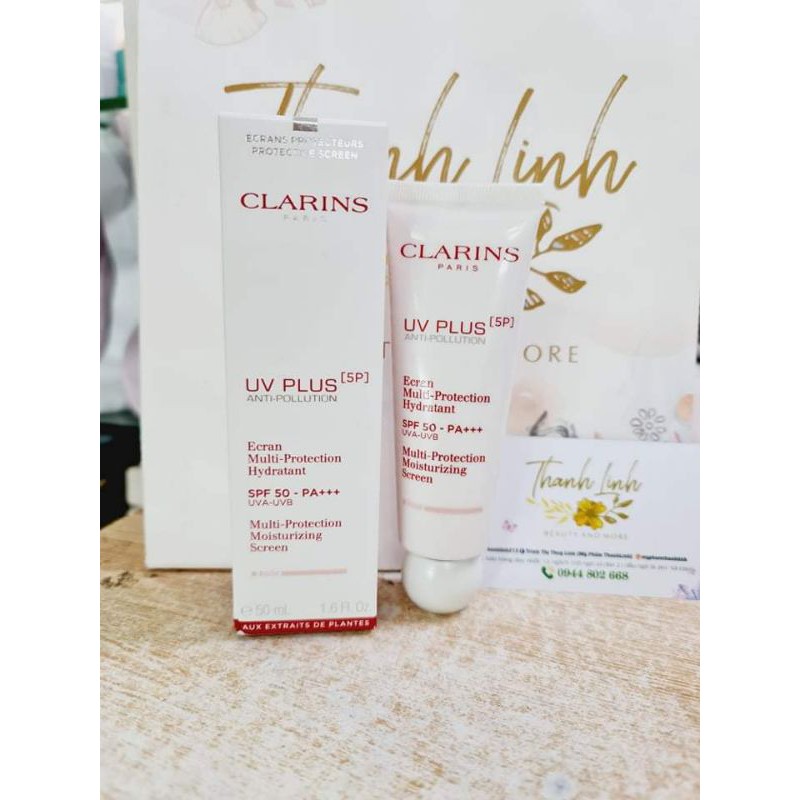 Kem chống nắng thế hệ mới Clarins UV Plus [5P] Multi Protection Moisturizing Screen chống lại 5 loại ô nhiễm có hại 50ml