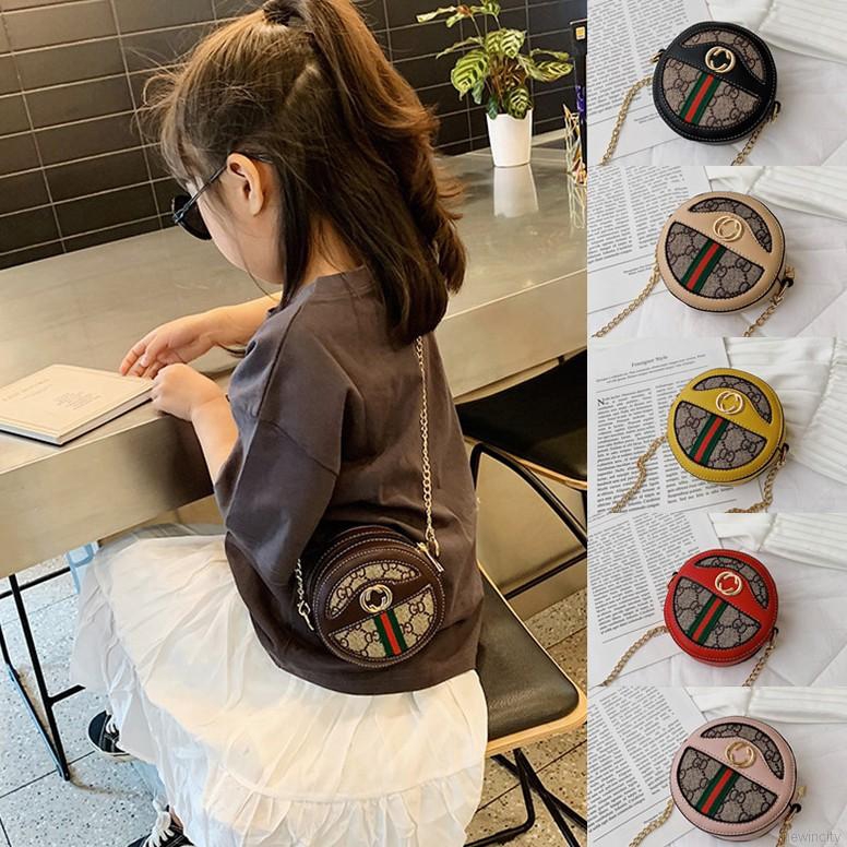 Túi đeo chéo da PU in hoa dễ thương cho bé gái