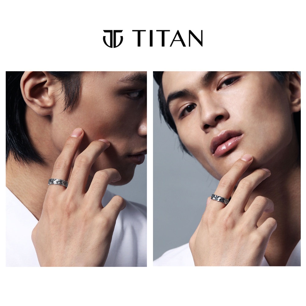Nhẫn nam nữ họa tiêt vân đá, nhẫn thời trang hiphop màu bạc 925 ring titan freesize unisex cá tính không gỉ Titan Shop