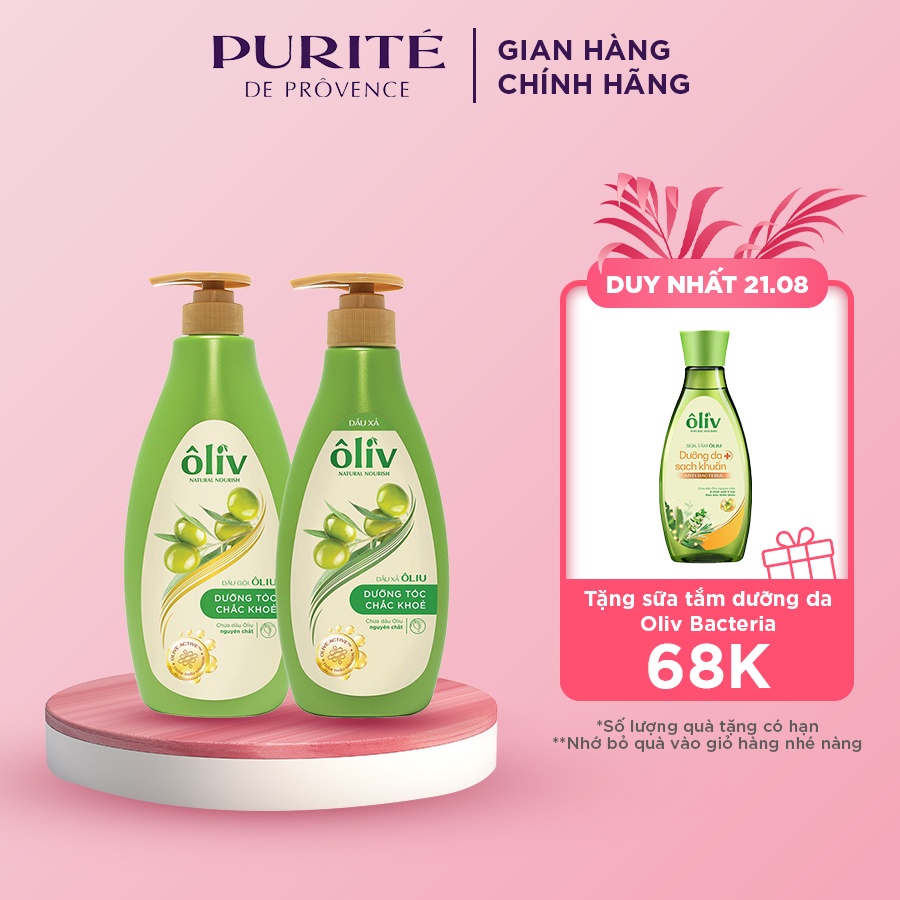 Combo Dầu gội Ôliv chắc khỏe 650ml + Dầu xả Ôliv chắc khỏe 650ml