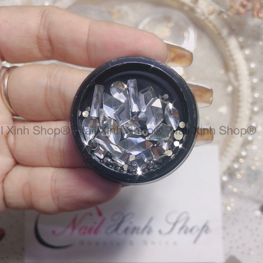 Hủ tròn trang trí móng nail,charm nail, đá nail, phụ kiện nail art ( đá loại 1 )