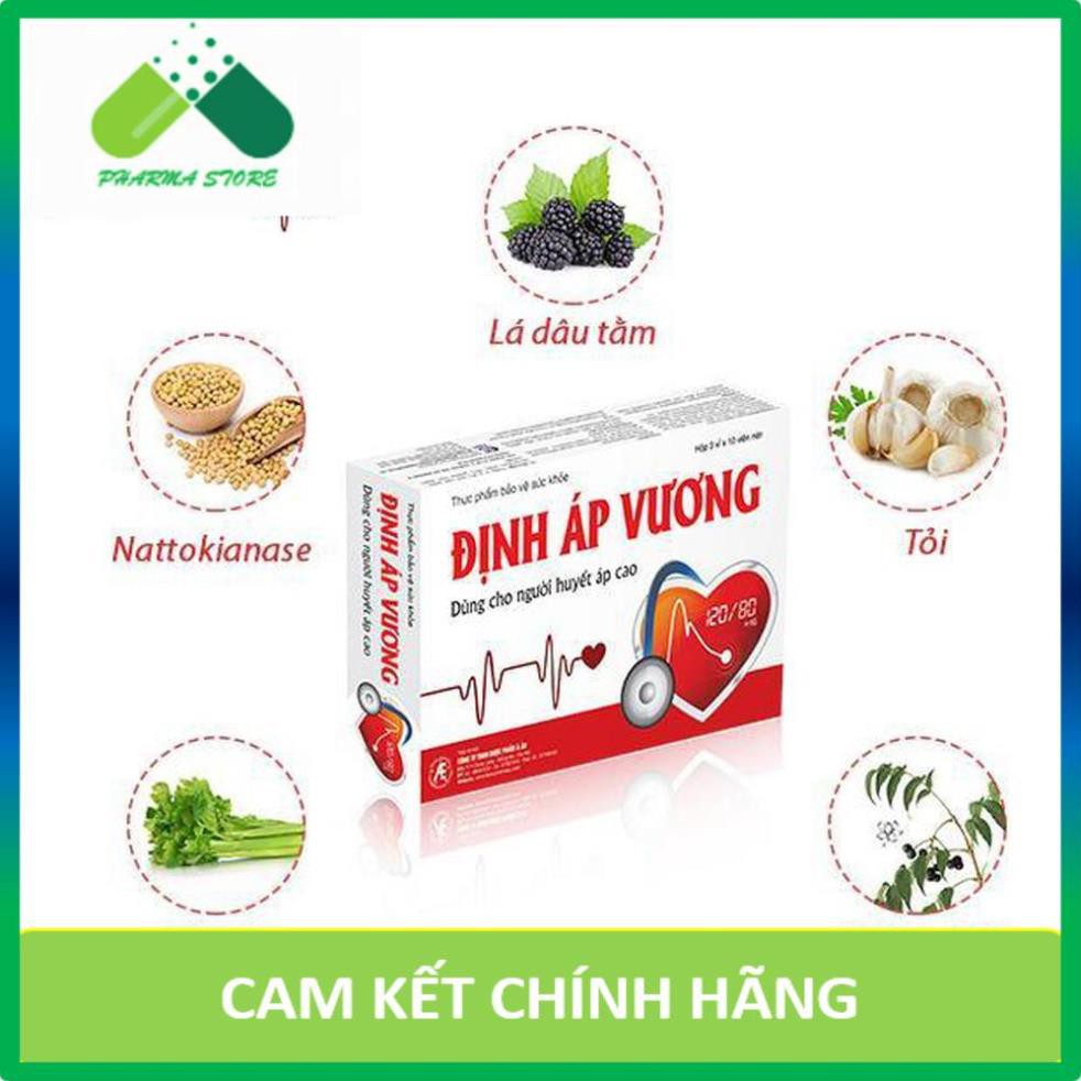 ! Định Áp Vương - Viên Uống Ổn Định Huyết Áp & Dưỡng Tâm - Hộp 30 Viên