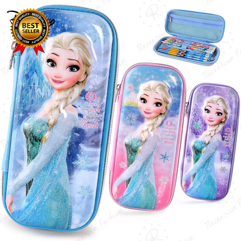 Hộp đựng dụng cụ học tập có dây kéo in hình công chúa Elsa dễ thương